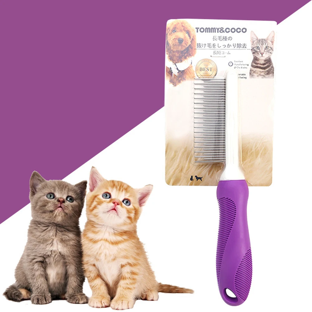 

Detangling Pet Comb For Dogs Cats Detangler Grooming Comb Tool With Long Short Stainless Steel Teeth For Removing Matted Hair
