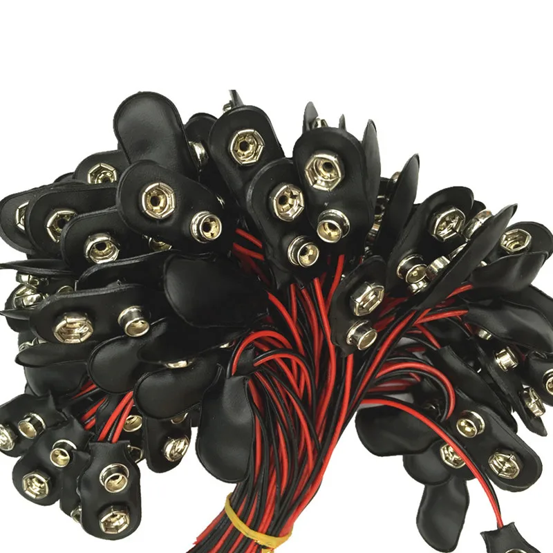 

200pc 9V Battery Snap Connector Cable I Type 15cm 150mm DC Clip Male Line Battery Adapter Terminal Experimental Snap Power
