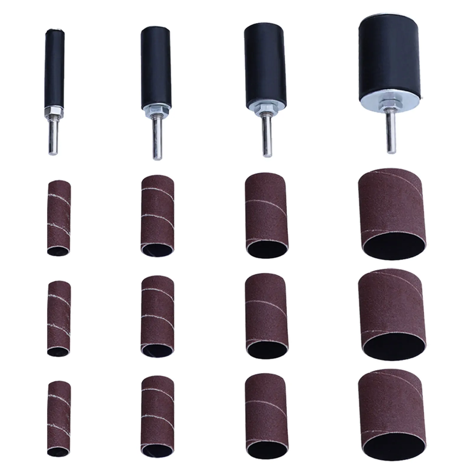 

16pcs Bands Mandrels Woodworking With Sleeves Polishing Buffing For Drill Sanding Drum Set Rotary Tools Universal Grinding DIY