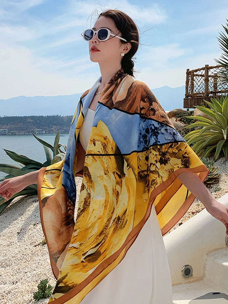 Женский бархатный ретро-шарф элегантный теплый платок с цветочным принтом