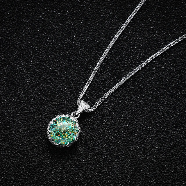 Pendant Necklace S925 Sterling Silver Emerald - Luxury Fine Jewelry 6