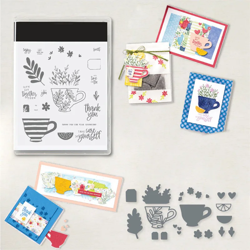

New Arrival 2022 Leaf Metal Cutting Dies and Clear Stamps DIY Scrapbooking Card Stencils Paper Crafts Making Photo Album Decor
