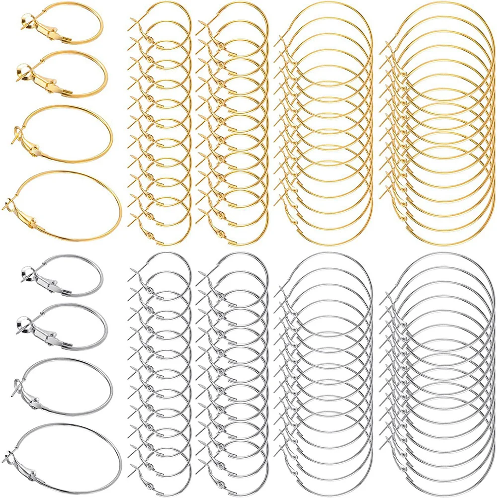

96 Pcs Earring Hoop Flapper Accessories Round Hoops Findings Earrings Bead Suite Alloy Charm Jewelry Making Kit