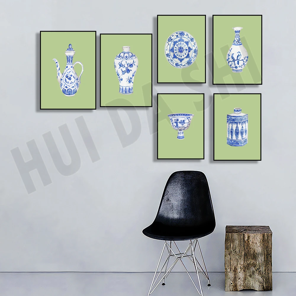 

Акварельные печатные искусства в китайском стиле, синие и черные печатные искусства в китайском стиле, зеленый нефрит, цифровое изображени...