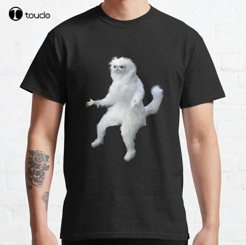 

New Persian Cat Room Guardian Meme Classic T-Shirt Cotton Men Tee Shirt Custom Aldult Teen Unisex Digital Printing Tee Shirts