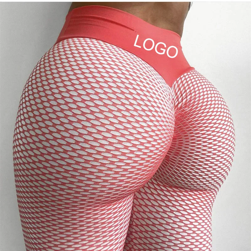 

Custom Women Girls High Rise Tummy Control Fitness Seamless Plaid Scrunch Back Yoga Leggings Apparel WorkoutTraining Wear
