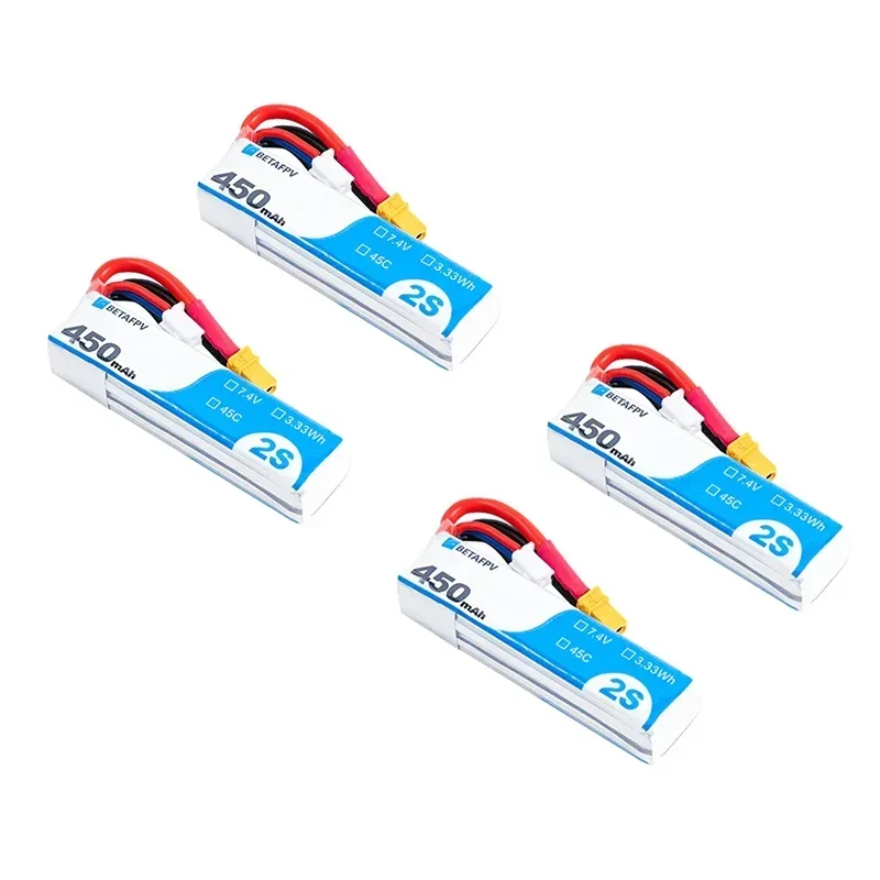 2/4 шт. Betafpv 450 мАч 2S 45C Lipo батарея/2S оптовый кабель Pigtail (XT30)