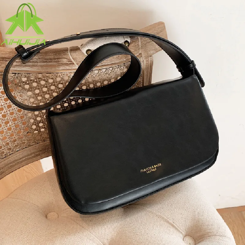 

Fashion Vintage Crossbody Bag for Women New High Quality Pu Leather Solid Color Shoulder Bags Designer Casual Ladies Handbags
