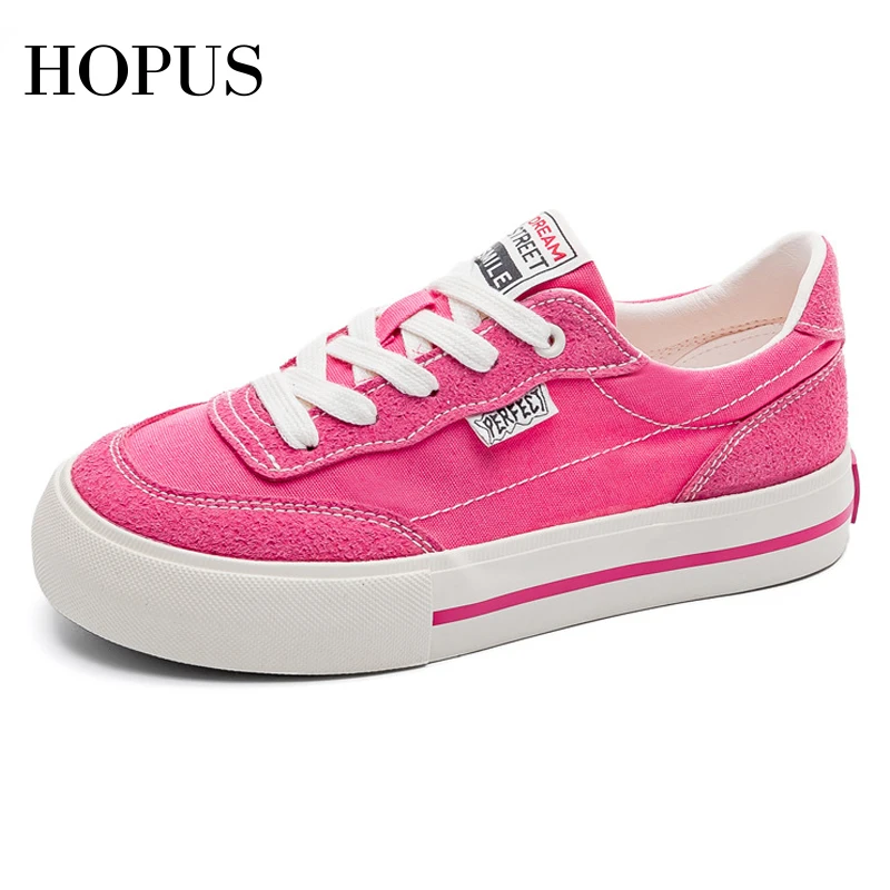 

Новинка, женская обувь HOPUS, летние дышащие белые разноцветные кроссовки с низким вырезом, в Корейском стиле, для школы, 2023
