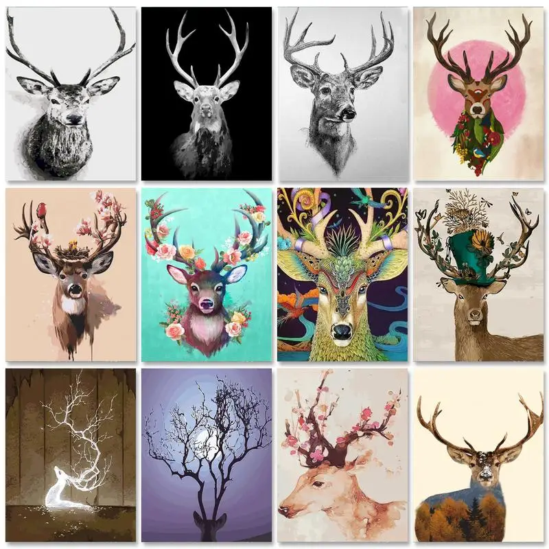 

RUOPOTY Interior Painting by numbers Original gifts Paintings On Number Animals Number paiting Living room decoration Artwork