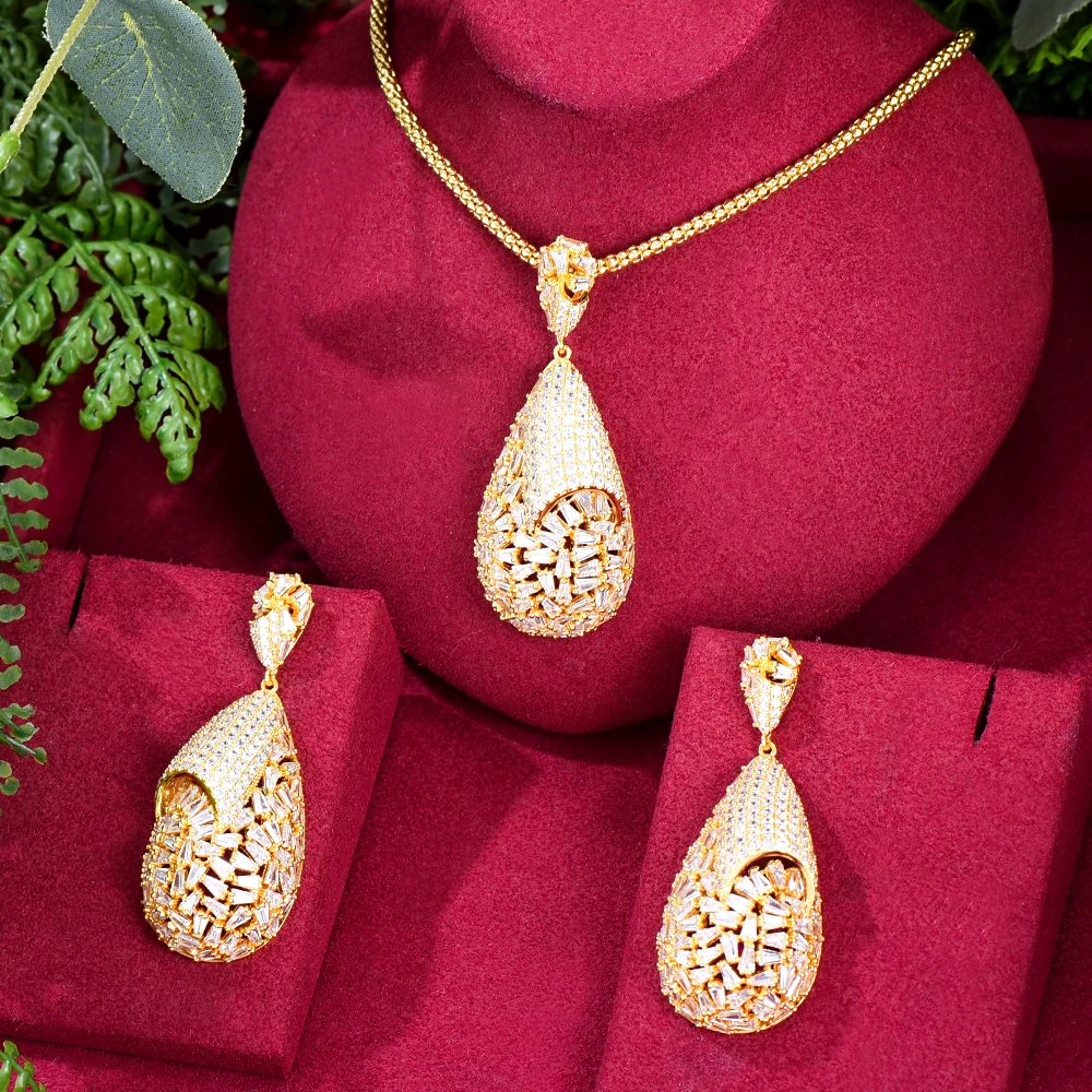 

Soramoore Original Sexy Jewelry Sets Necklace Earrings Luxury Gougeous Splicing Set For Women Wedding Party Fashion Accessories