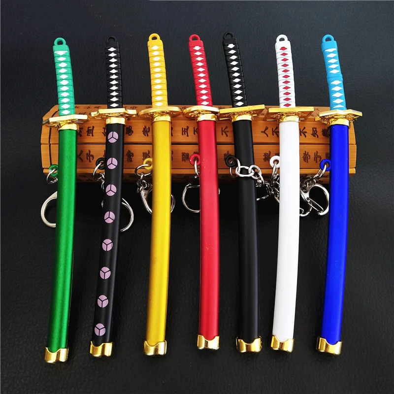 

Japanese One Piece Keychain Samurai Sword Anime Key Chain Luffy Zoro Sanji Keychain Bag Pendant Car Accessories Creative Keyring