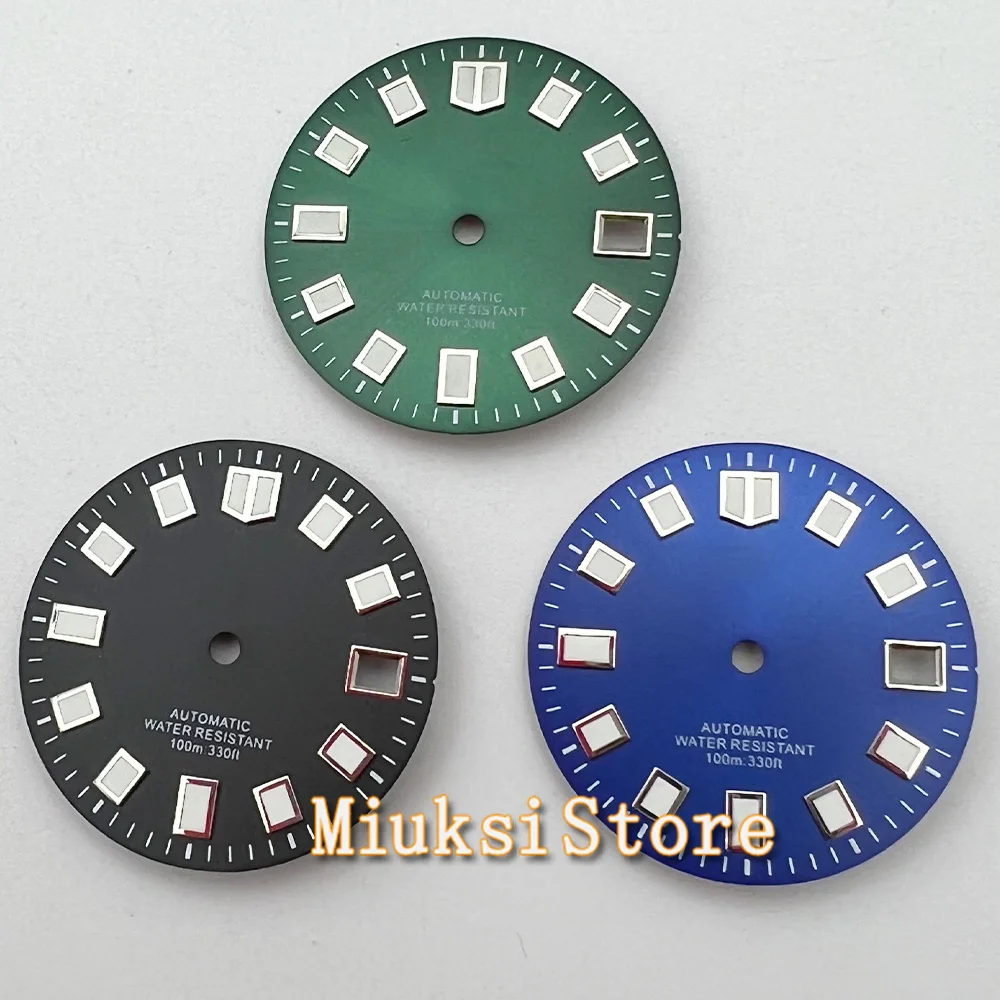 

29mm sterile dial With Date Window black blue green white watch dial luminous fit NH35 movement