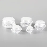 1 set 5g10g20g30g capacity diamond shape acrylic material crystal cream bottleacrylic cream bottle jar with spacer and cap