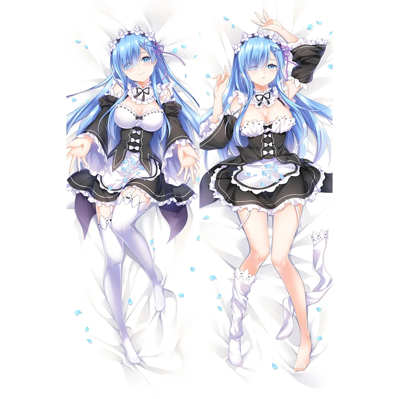 

New Patterne Anime Re:Zero Kara Hajimeru Isekai Seikatsu Rem Ram Hugging Body Pillow Cover Case Drop Shipping Dakimakura Otaku