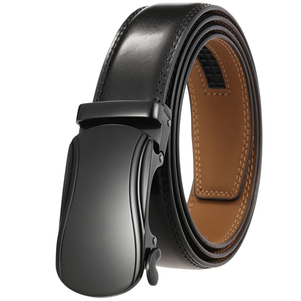 

Ремень мужской из натуральной кожи, Модный дизайнерский Роскошный пояс с металлической пряжкой, повседневный деловой для джинсов