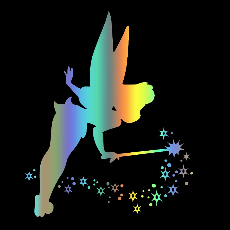 

A-1596 Creativity Magic Wand Tinkerbell Personality Car Stickers PVC Fashion Auto Window Bumper Waterproof Quality Decals Decor