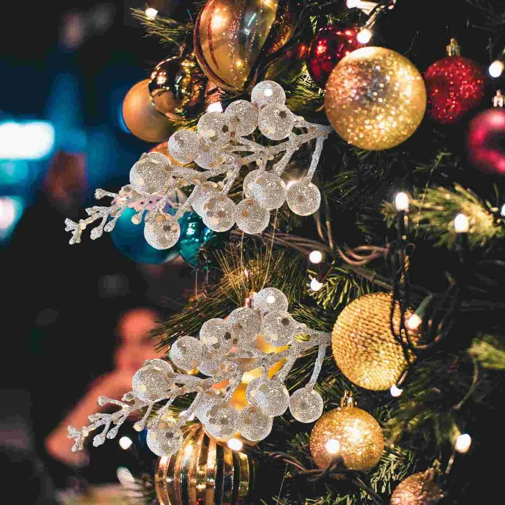 

Искусственные ягоды, рождественские украшения, искусственные стебли дерева, искусственный венок Холли, сосна, рождественские украшения, рождественские украшения