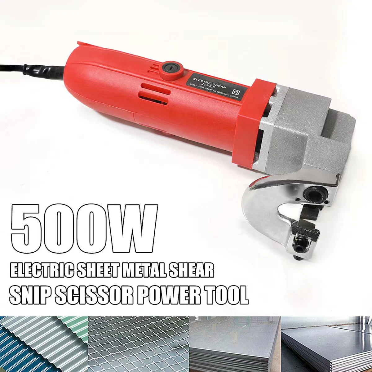 

580W Electric Sheet Metal Shear Snip Scissor Cutter 2.5mm Cutting Capacity Secateurs for Iron Cutting Metal Board