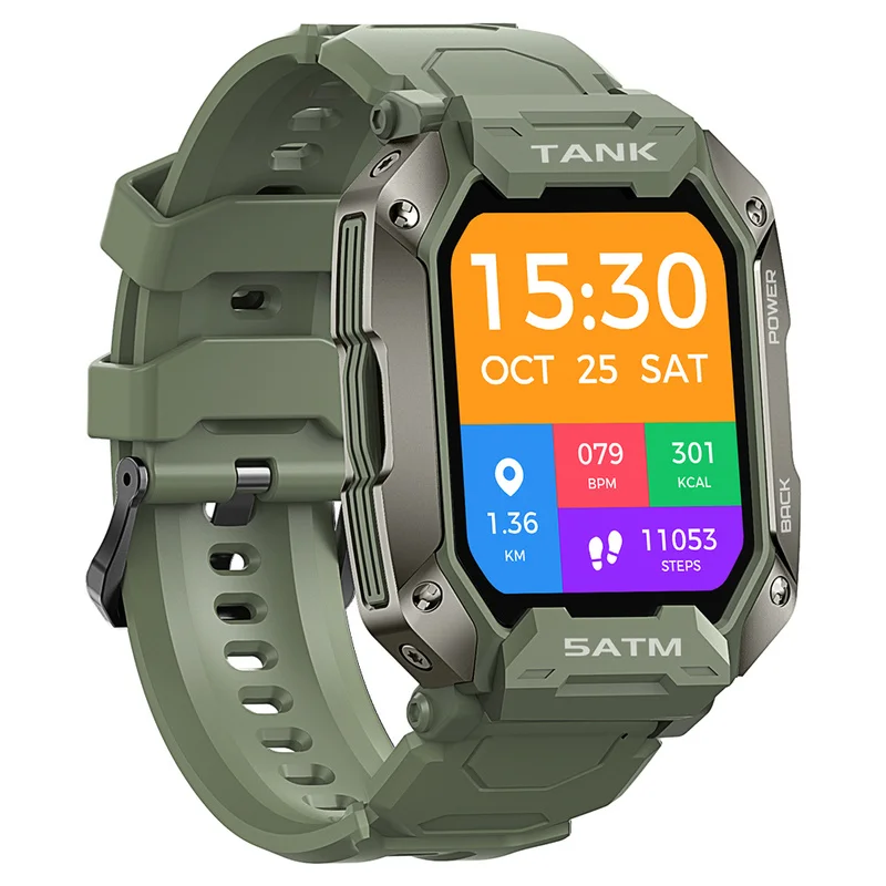 

New Arrival 5atm Kospet Tank M1 Outdoor Rugged Smart Watch Ip69k Waterproof 50 Days Battery Life Hr Monitor Smartwatch