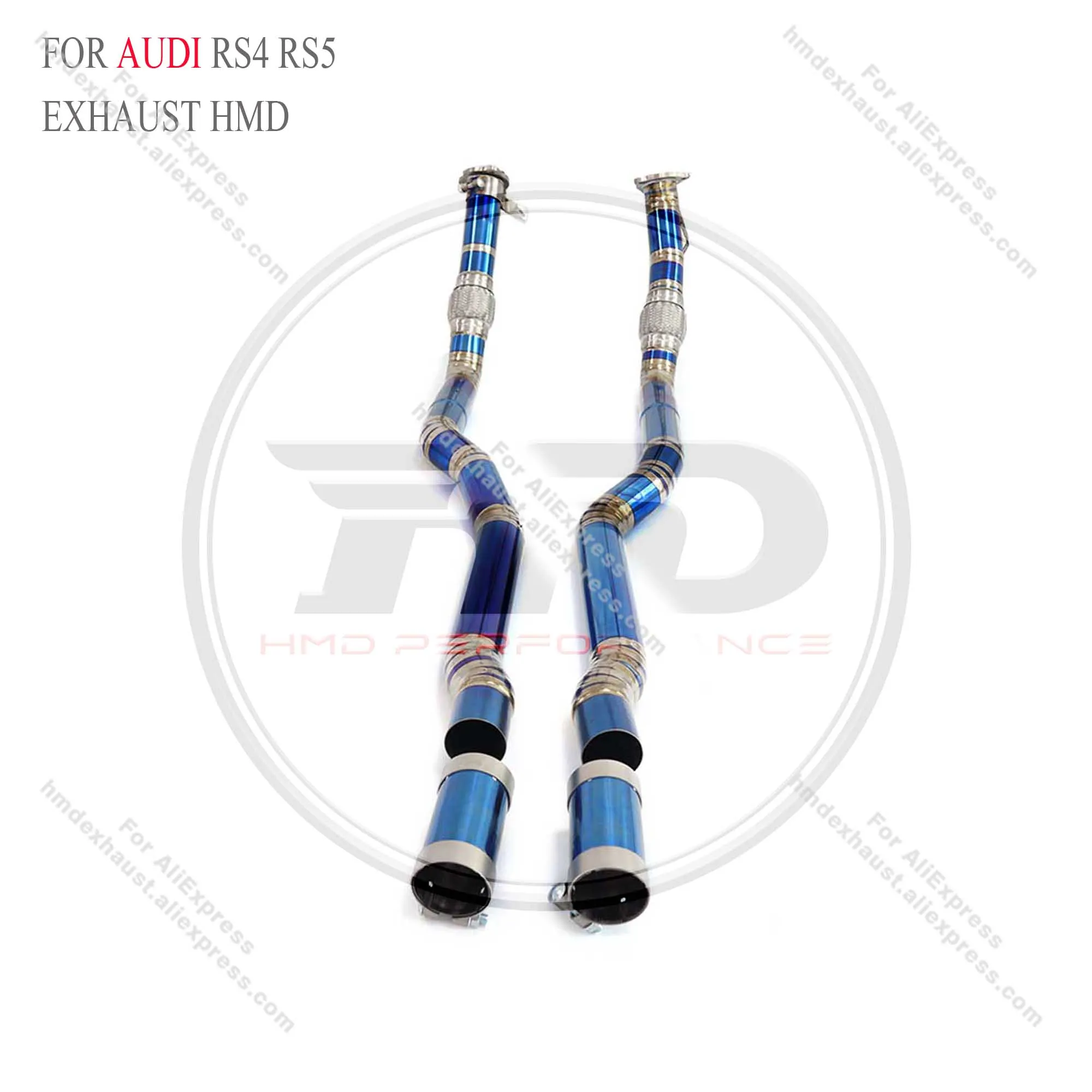 Заводская HMD из титанового сплава выхлопная система резонансная трубка для AUDI RS4