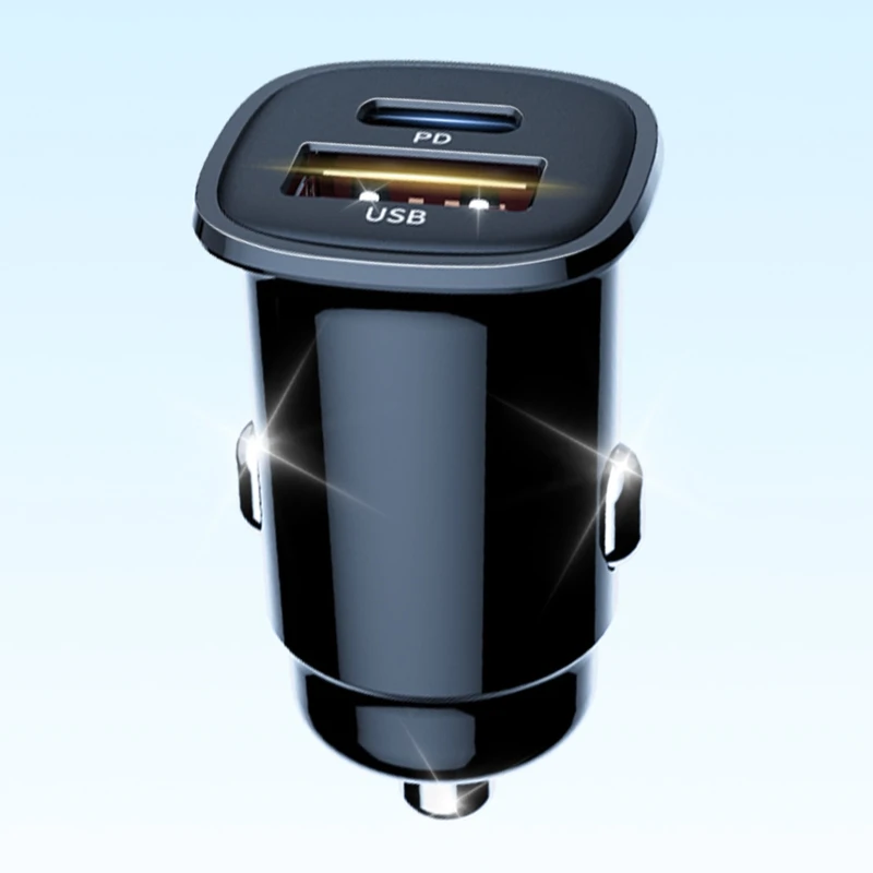 USB C Car Charger Fast Charge 30W QC 30W PD USB Car Charger Cigarette lighter USB Charger for Smartphone Tablet D7YA