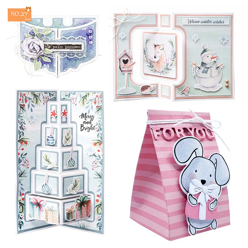 

Пресс-формы No.27, новинка 2023, Рождественская складная карта, подарочный пакет, рамка, трафарет для «сделай сам», скрапбукинг, Декор, крафтовые ...