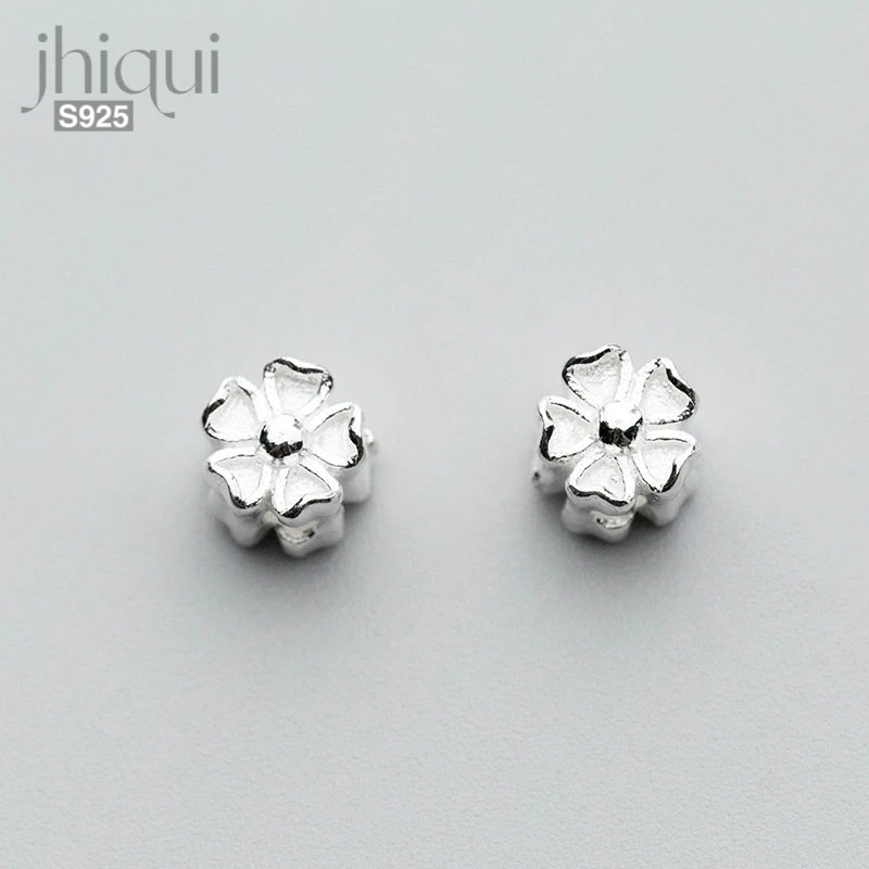 

1PC 6MM 925 Sterling Silver Flower Spacer Beads for DIY Bracelet Making Loose Charm Beads Fine Jewelry Finding