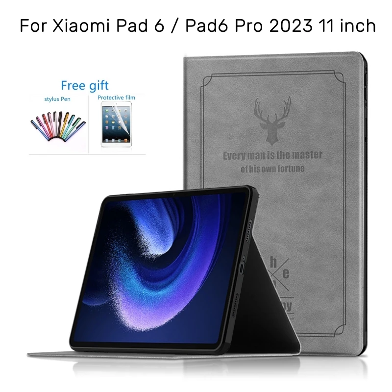 

For Xiaomi Pad 6 Pro 2023 Case 11 inch Retro PU Leather Soft Stand Tablet Cover For Xiaomi Mi Pad 6 Pad6 Pro Case Funda Capa