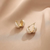 imitation pearl earring for women gold color round stud earrings wedding gift unique design unusual earrings