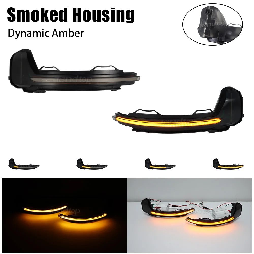 

2 шт. для Фольксваген Tiguan MK2 Touareg MK3 2017 2018 2019 2020, Динамический светодиодный поворотный сигнал, мигающее зеркало