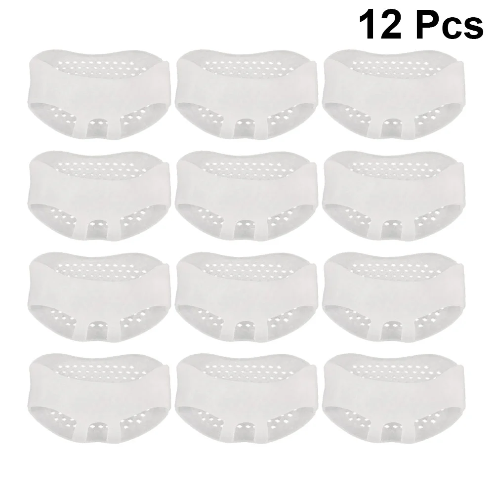 

12pcs Metatarsal Sleeve Foot Pads Forefoot Toe Insoles Anti-pain Insole for High Heels Pain Relief(White) Slippers