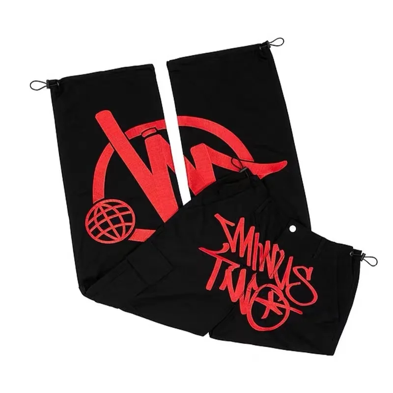 

Minus Two Black Pants Y2k Vintage Cargo Pants Women Loose Streetwear Fashion Multi Pocket Wide Leg Jeans Y2k Hip Hop Workwear