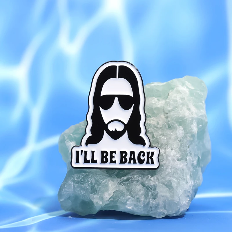 Фото Эмалированные булавки iwill Back, темный панк, крутой Иисус, цитаты, броши, лацкан, искусственное украшение для рюкзака, одежды, Готическая вера, христианские ювелирные изделия №5