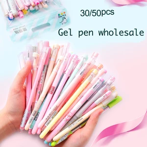 Cartoon Creative Gel Pens Wholesale 30/50pcs Gel Pen Set Value Pack Student Kids Writing Pens 0.38 0.35 0.5mm School Stationery