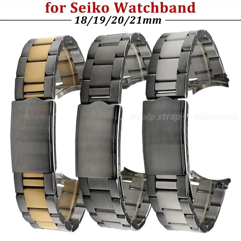 Твердый ремешок из нержавеющей стали для Seiko SKX007 SKX009 часов дайвинга 18/19/20/21 мм