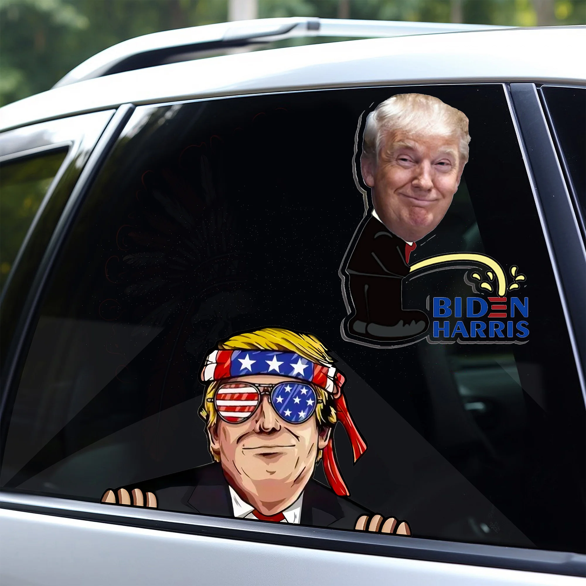 1/2 шт. рождественские декоративные наклейки мультяшные забавные Трампа для двери