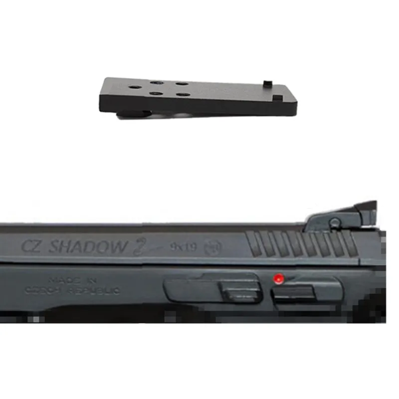 Placa de montaje de aluminio metálico para CZ Shadow2, adaptador óptico de punto rojo, mira compatible con Docter Frenzy ADE, Etc. Base de cola de Milano nueva
