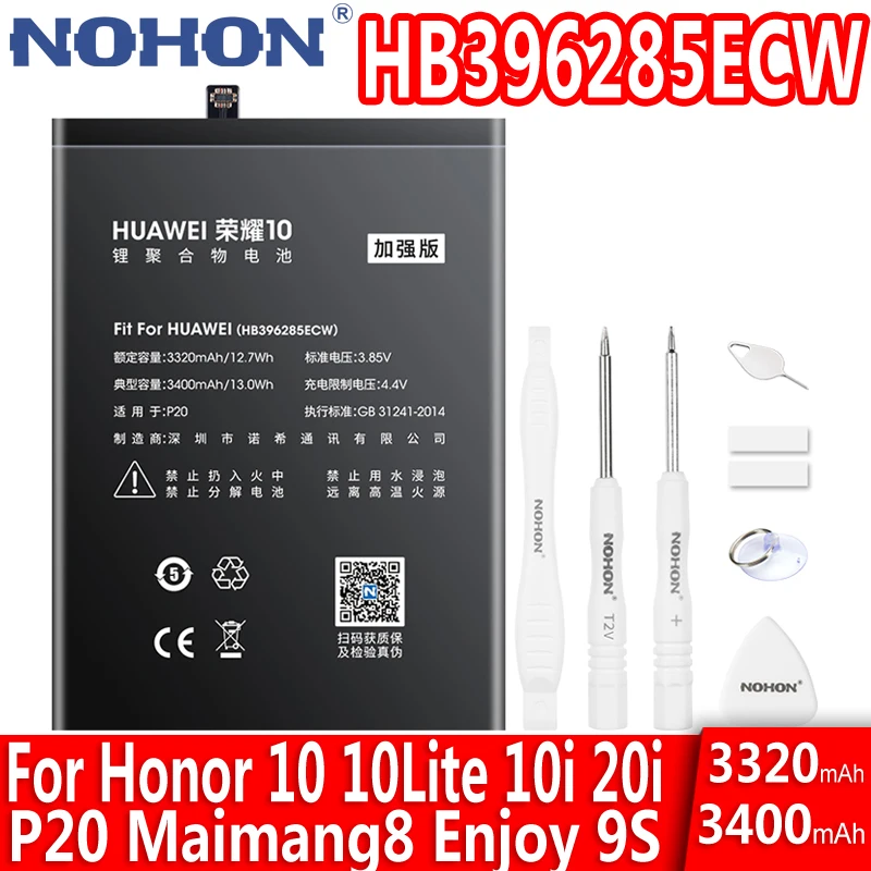 

NOHON Lithium Polymer Battery For Huawei Honor 10 Lite 10i 20i Ascend P20 Maimang 8 Enjoy 9S HB396285ECW Replacement Bateria Hot