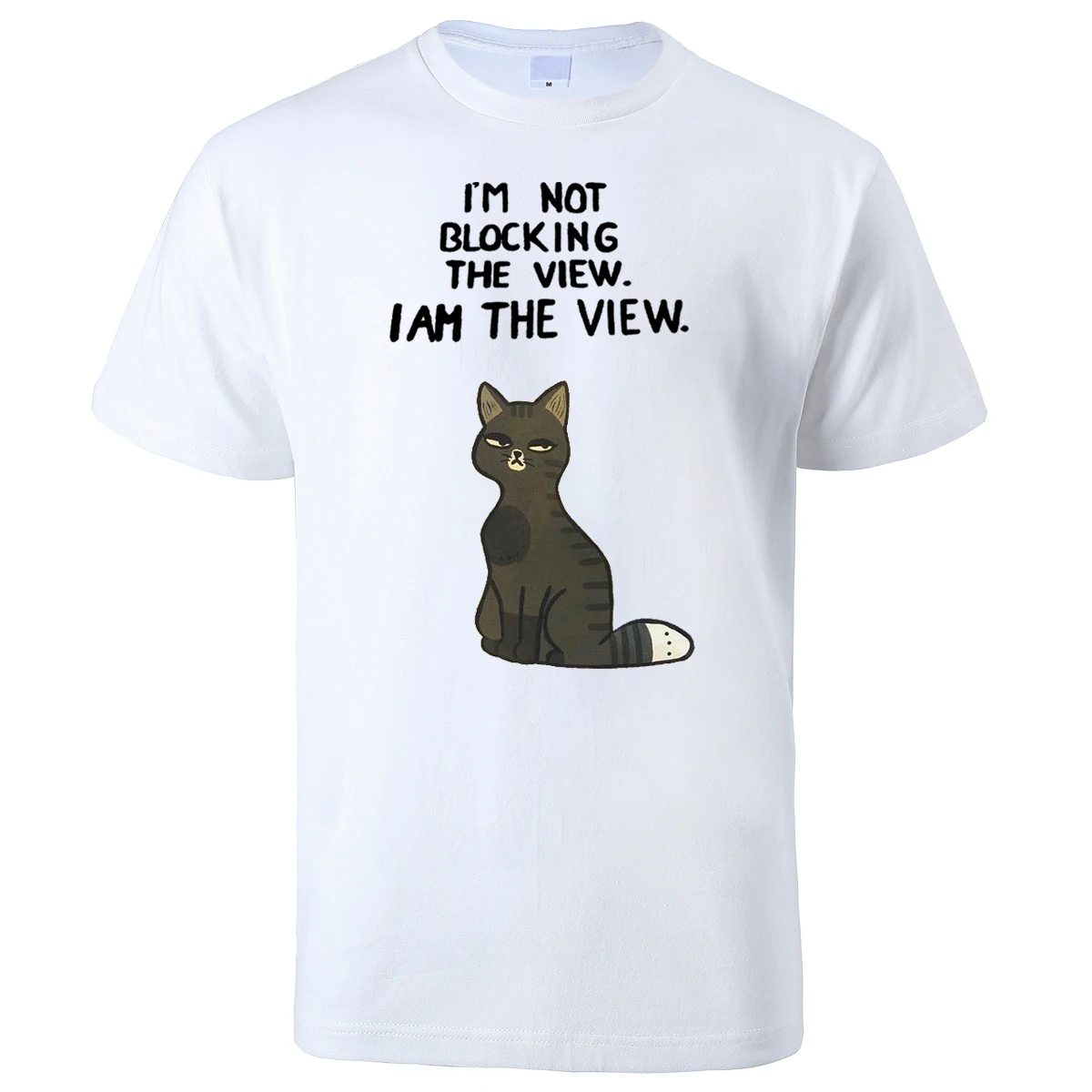 Футболка мужская с принтом милого кота летняя Удобная хлопковая футболка