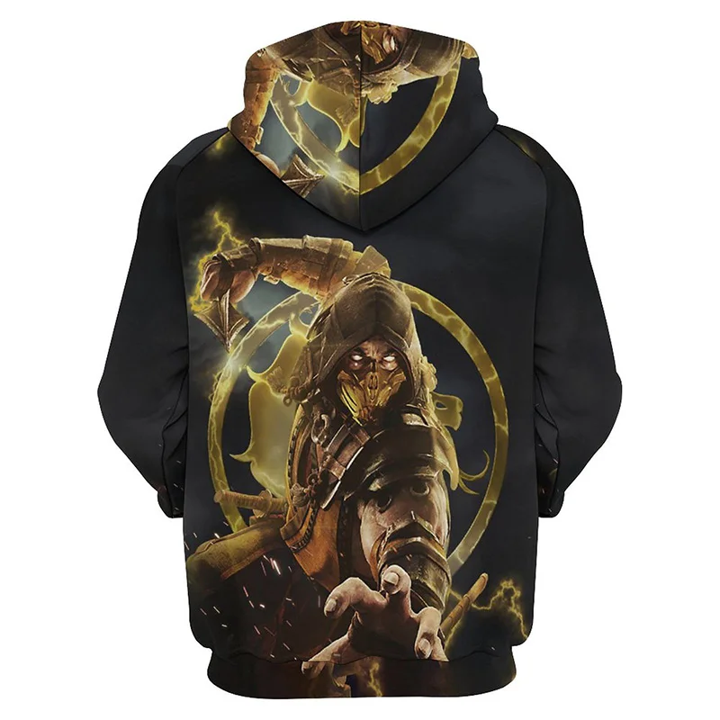 Худи с 3D-принтом Mortal Kombat для женщин и мужчин смешная толстовка уличная одежда