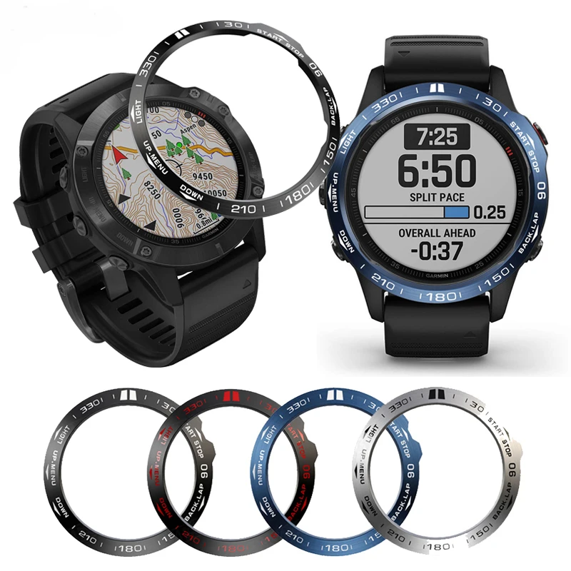 

Кольцо LZQLY из нержавеющей стали для Garmin Fenix 6X/6X Pro, кольцо-ободок, клейкая крышка, защита от царапин для Fenix 6/6 Pro