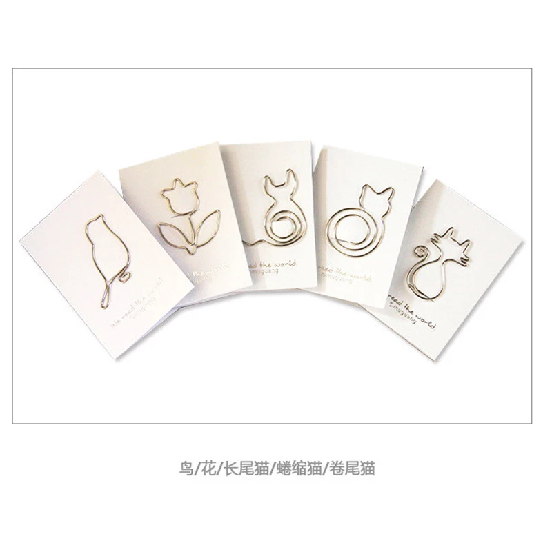 

1pcs/pack Creative Cartoon Animal Six kinds Style Shape Paper Clips For bookmarks Classification