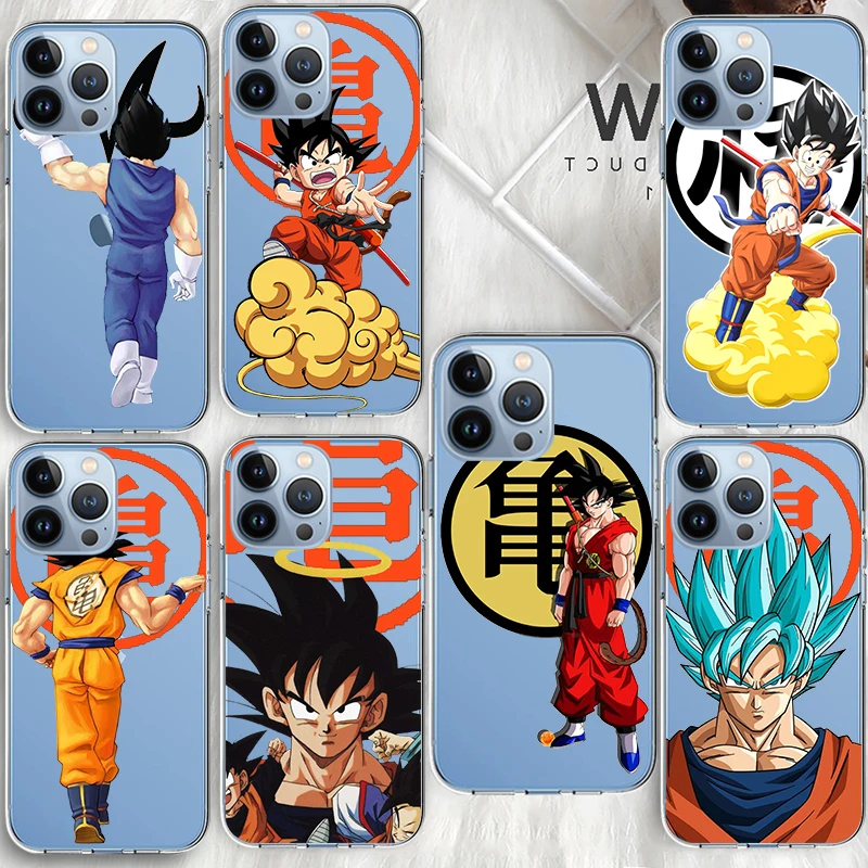 

Dragon Ball Goku Vegeta For Apple iPhone 13 12 Mini 11 XS Pro Max X XR 8 7 6 Plus SE 2020 5 5S Soft TPU Transparent Phone Case