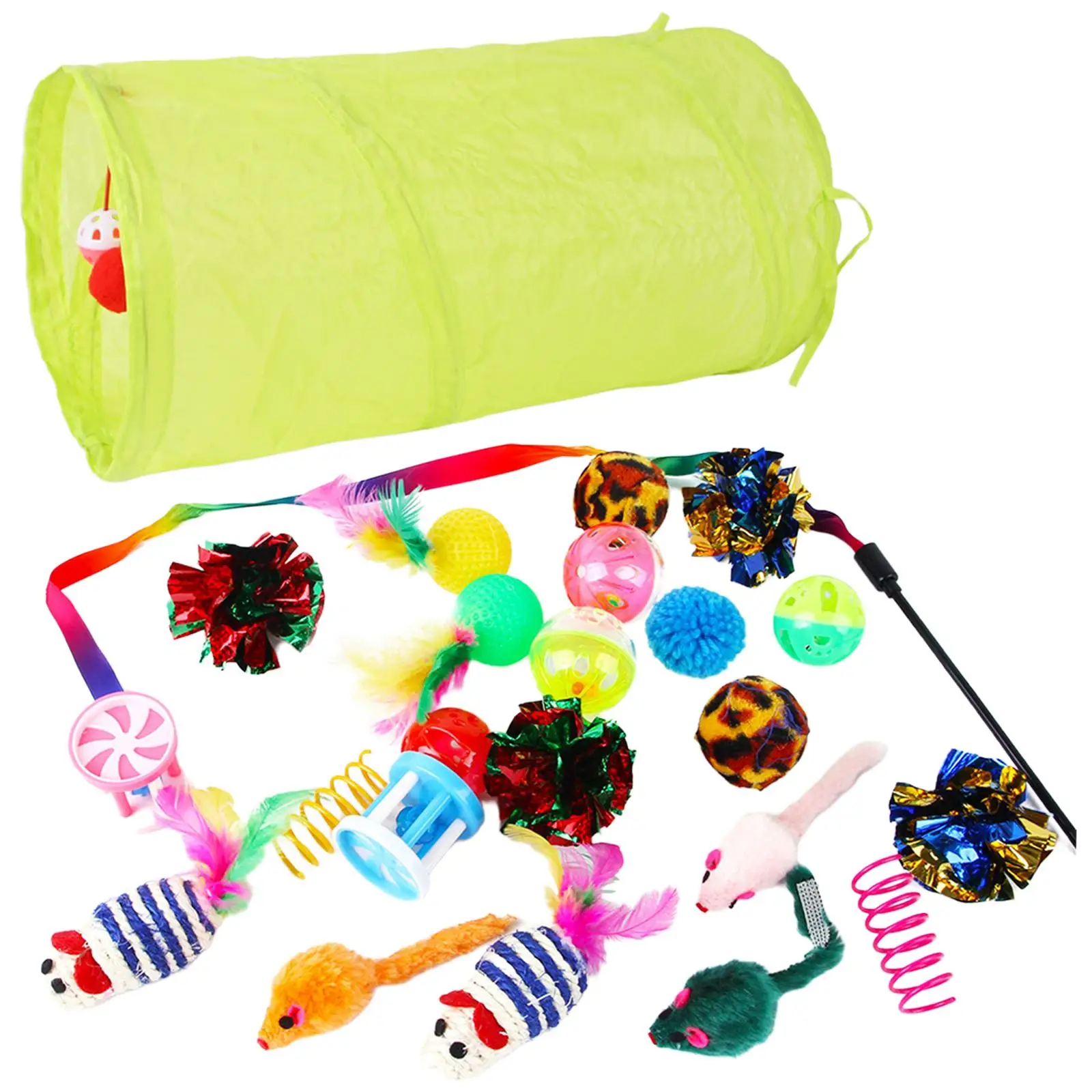 

Набор игрушек для кошек, смешная комбинированная игрушка для маленьких животных, для игр в помещении и на улице, 24 шт.