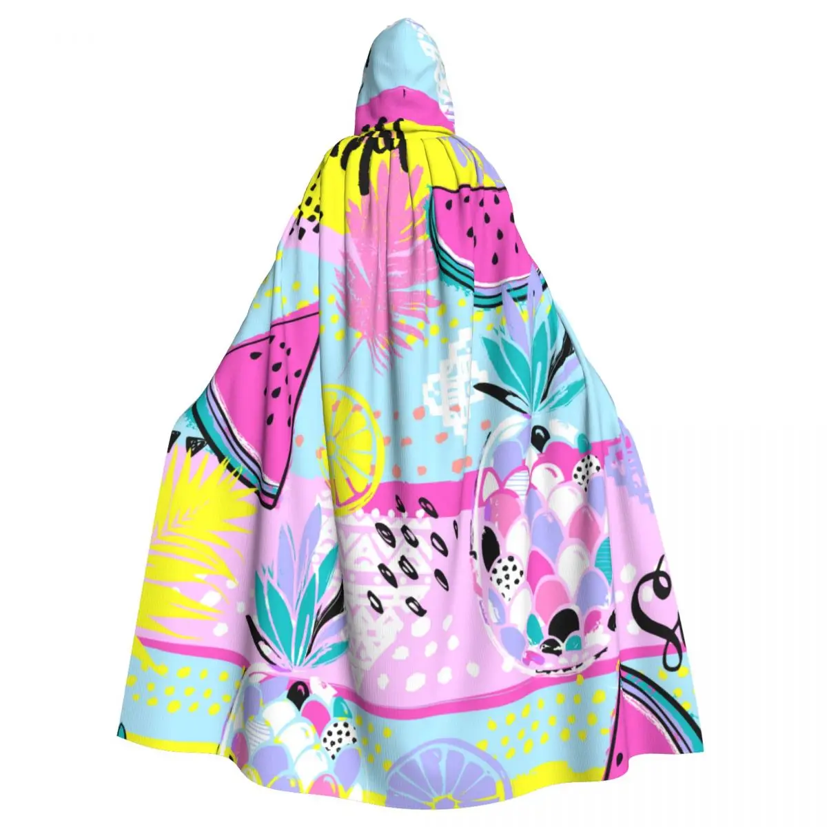 

Unisex Witch Party Reversible Hooded Adult Vampires Cape Cloak Bright Summer Fruits Illustration