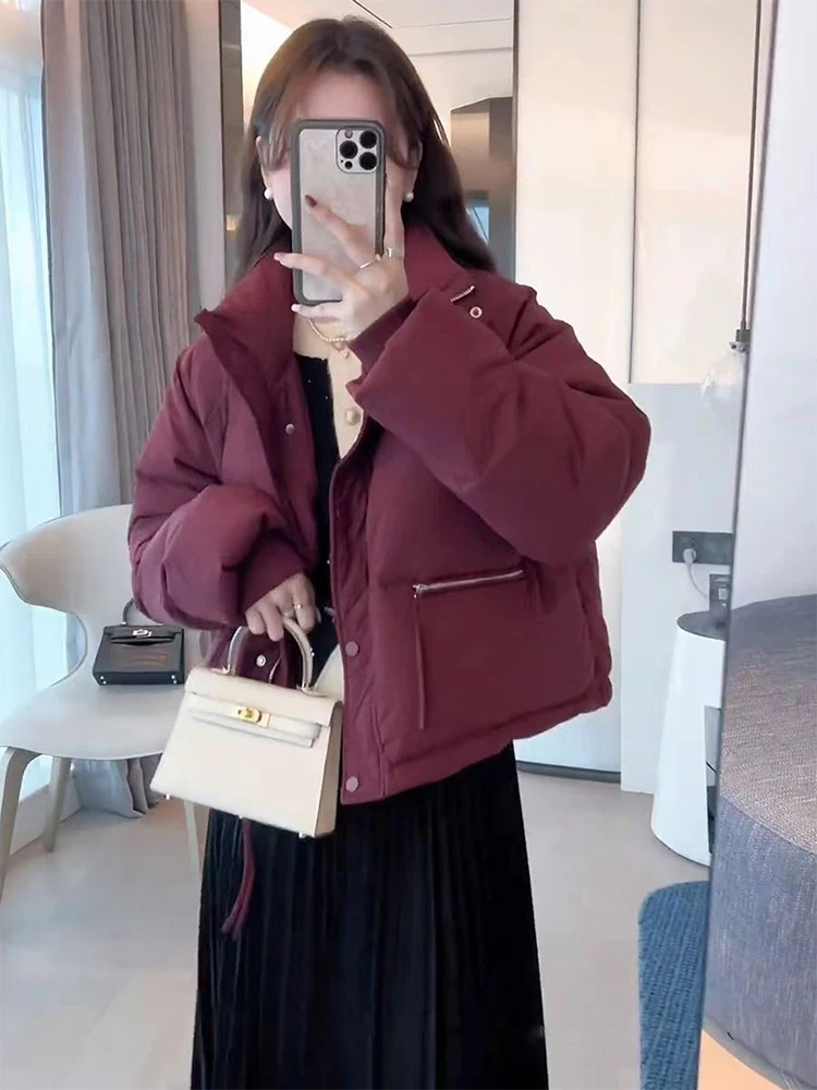 Толстые женские парки зимние теплые свободные пышные пальто корейские куртки с