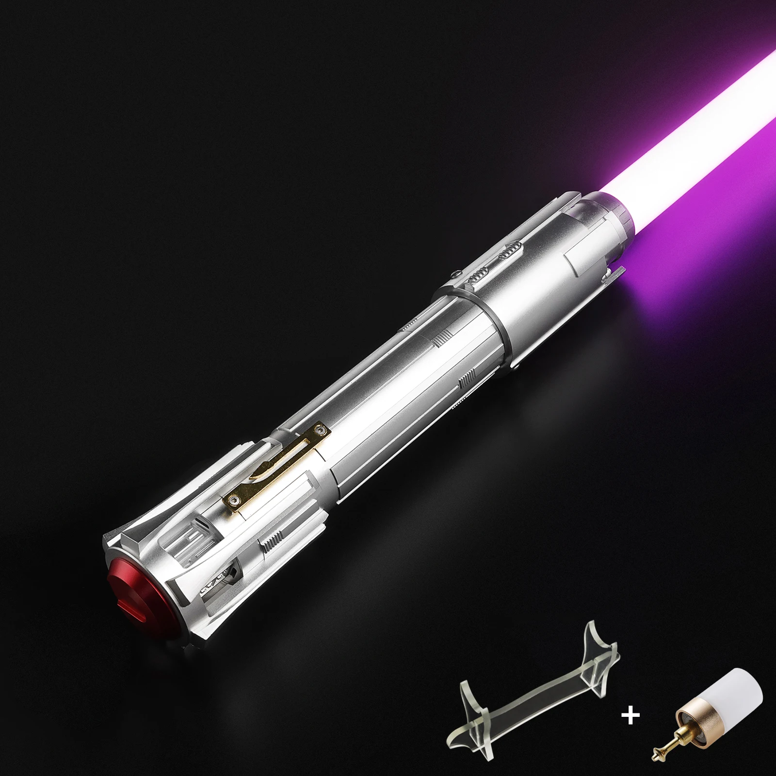 

DamienSaber Proffie Ben Solo Lightsaber Force Heavy Dueling Laser Sword Sensitive Smooth Swing Metal Hilt with 12 Sound Fonts