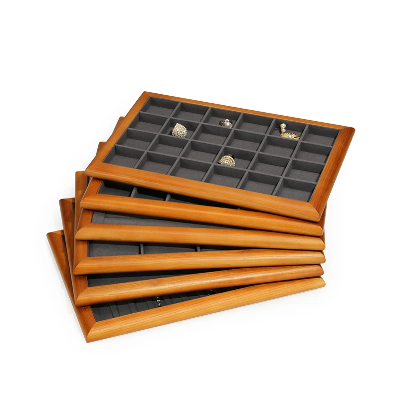 Gold Jewelry Display Plate Ring Earrings Window Storage Plate Necklace Bracelet Solid Wood Display Plate Jewelry Look Pallet