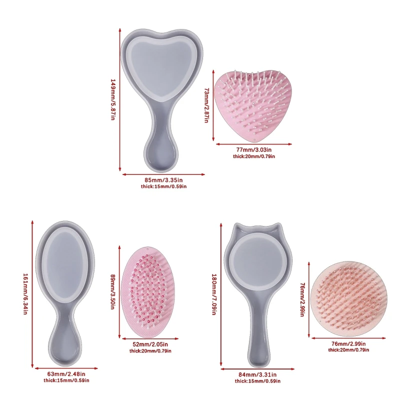652F расческа из смолы силиконовые формы набор для расчесок сделай сам настольные